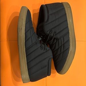 Alfani Black Quilted Sneakers with Tan Soles